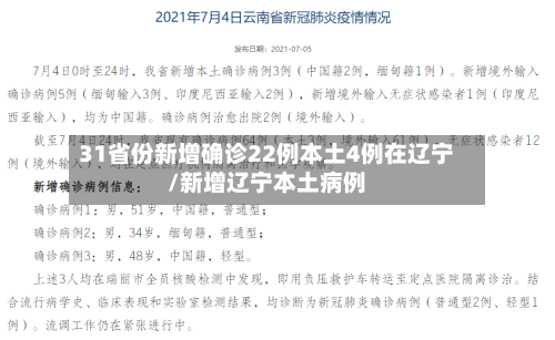 31省份新增确诊22例本土4例在辽宁/新增辽宁本土病例-第3张图片