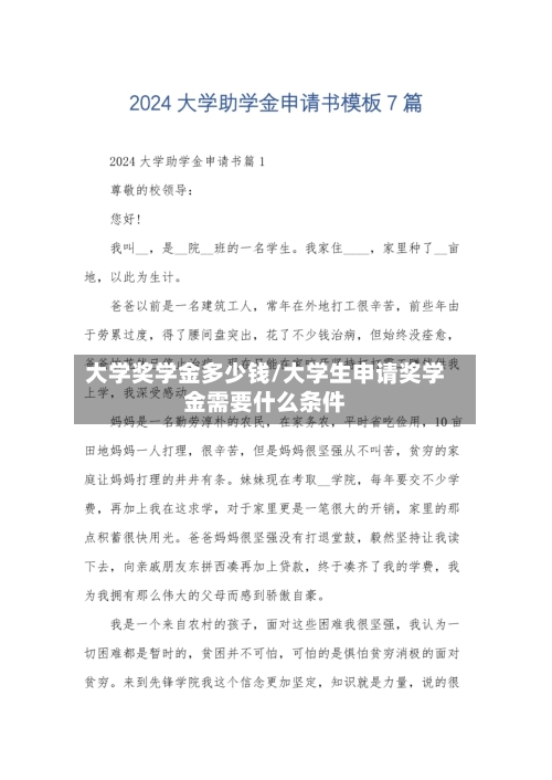 大学奖学金多少钱/大学生申请奖学金需要什么条件